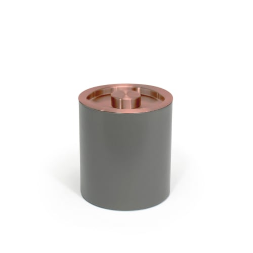 London Ice Bucket 2 Quart Round, Smoke with Rose Gold Lid